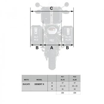 Ducati DesertX Rahmen für Atlas Alutaschen